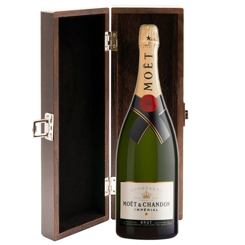 Magnum of Moet & Chandon Brut Imperial 1.5L in Elm Wood Gift Box